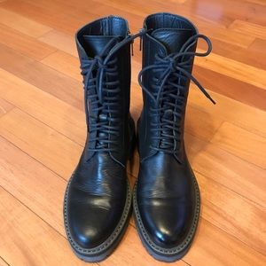 Ann Demeulemeester Leather Combat Boots
